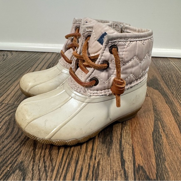Sperry Ivory Youth Girls Saltwater Duck Boots size 7 - Picture 3 of 7